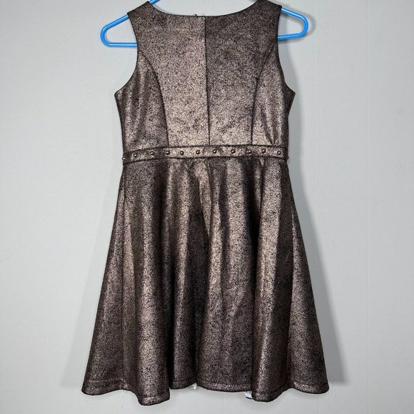 Disney Store Aladdin Princess Jasmine Fit & Flare Dress Girl 11/12 Gold Metallic - Picture 2 of 12